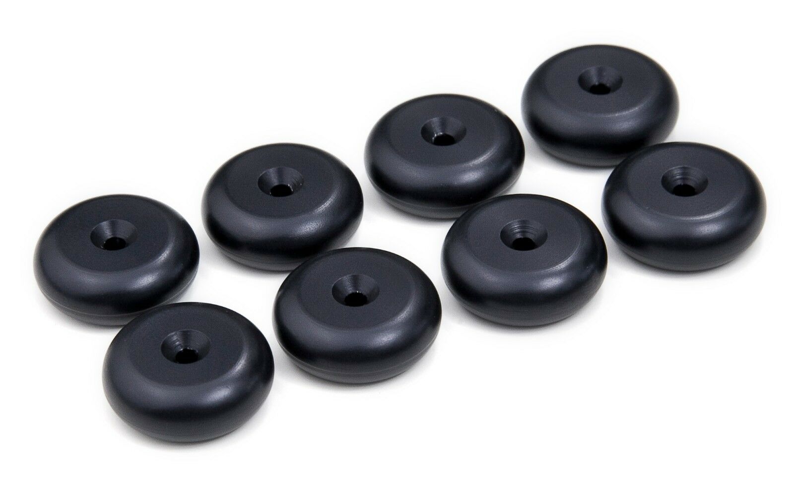 Black Aluminium Speaker Spike Pads - Round 20mm dia - Set of 8